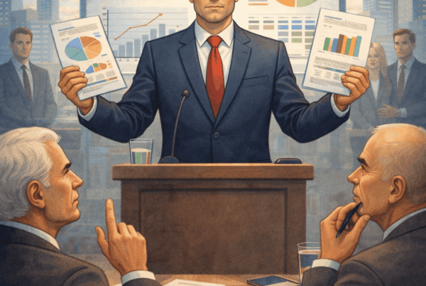 CFO der viser en rapport