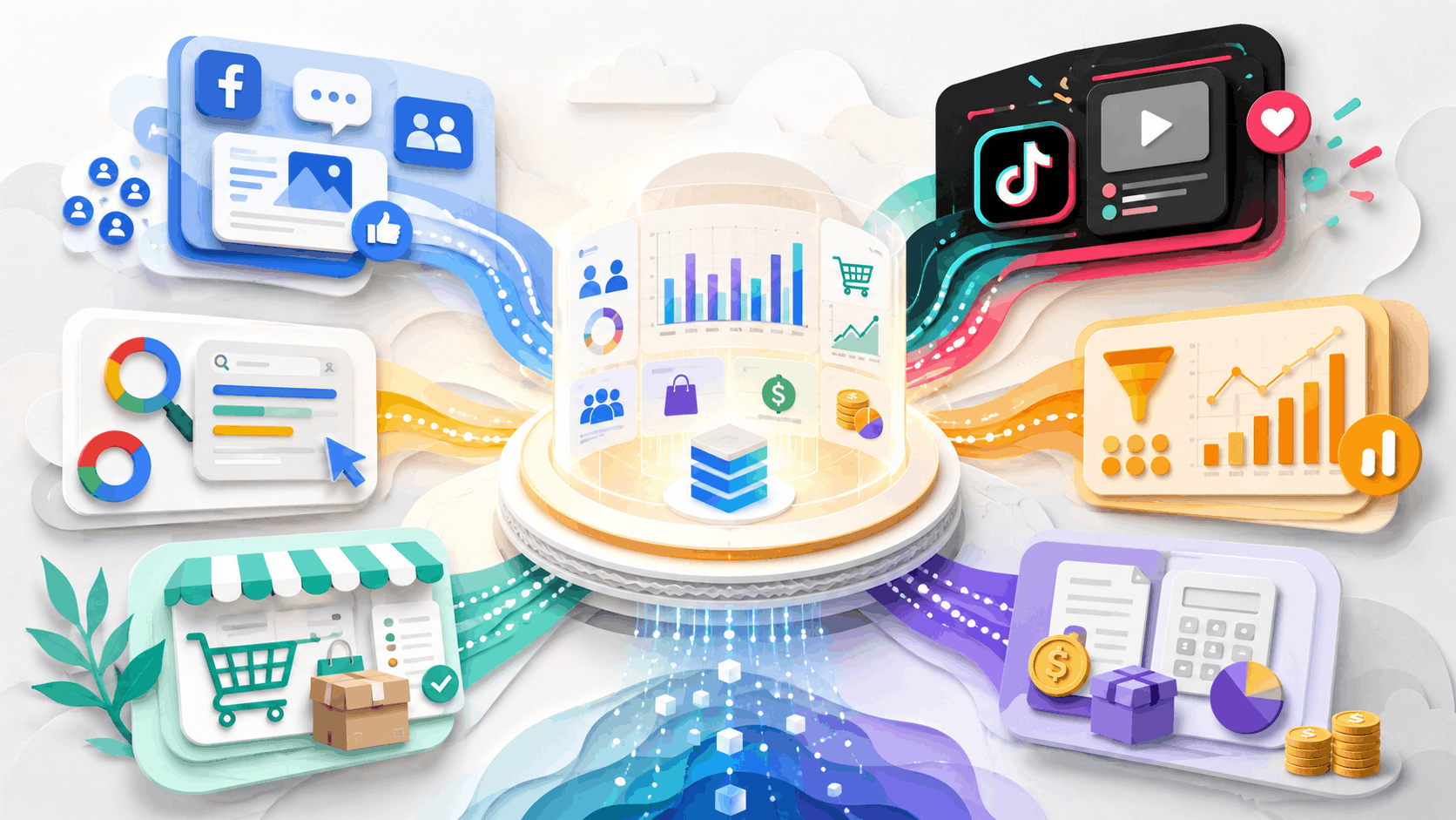 Marketingrapportering for webshops: saml Meta, TikTok, Google Ads og GA4 uden Excel-kaos